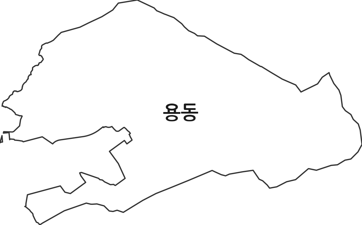 경상남도 창원시 의창구 용동 법정동 행정구역 경계 지도