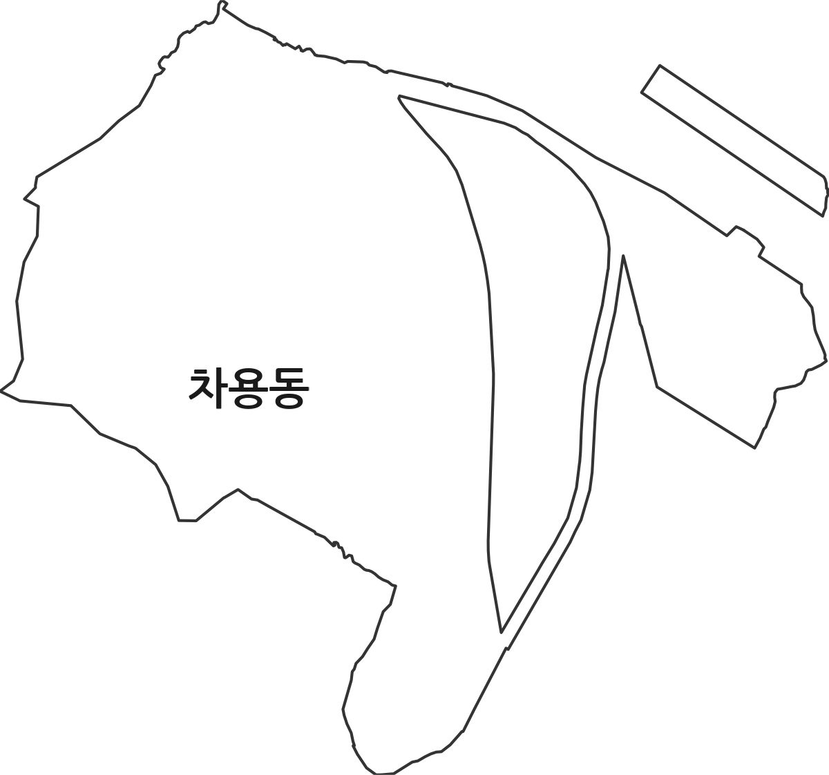 경상남도 창원시 의창구 차용동 법정동 행정구역 경계 지도