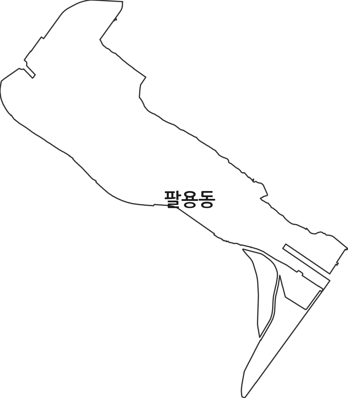경상남도 창원시 의창구 팔용동 법정동 행정구역 경계 지도