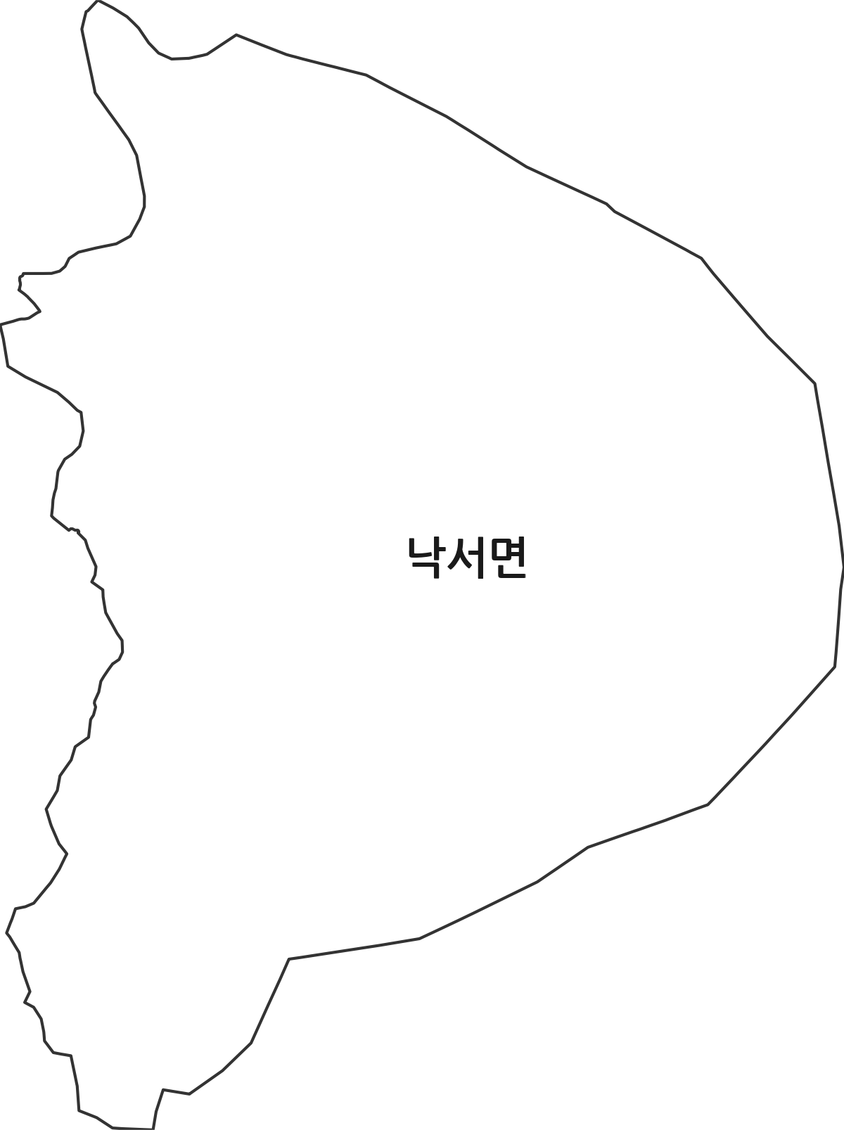 경상남도 의령군 낙서면 행정동 행정구역 경계 지도