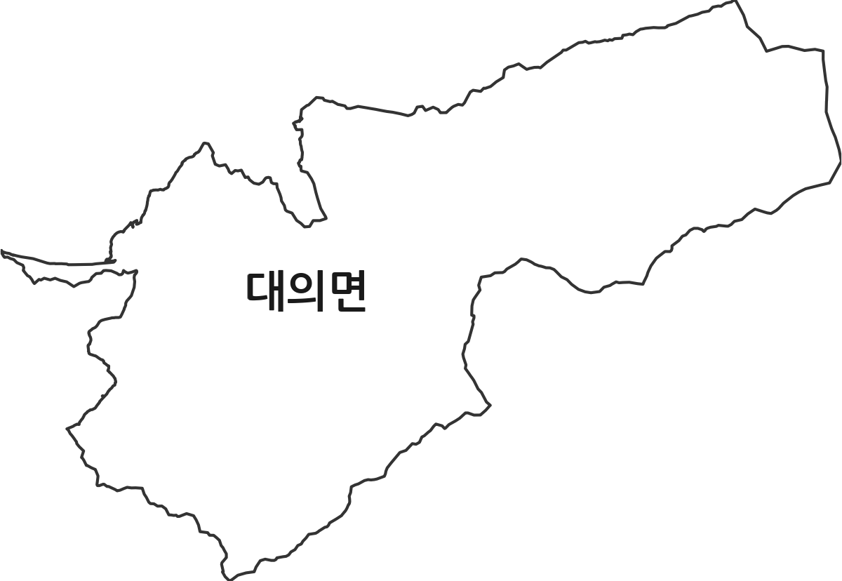 경상남도 의령군 대의면 행정동 행정구역 경계 지도