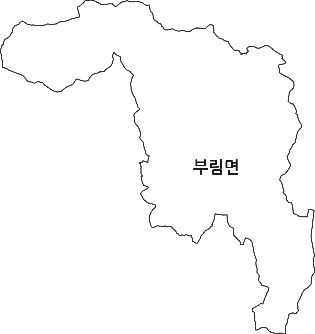 경상남도 의령군 부림면 행정동 행정구역 경계 지도