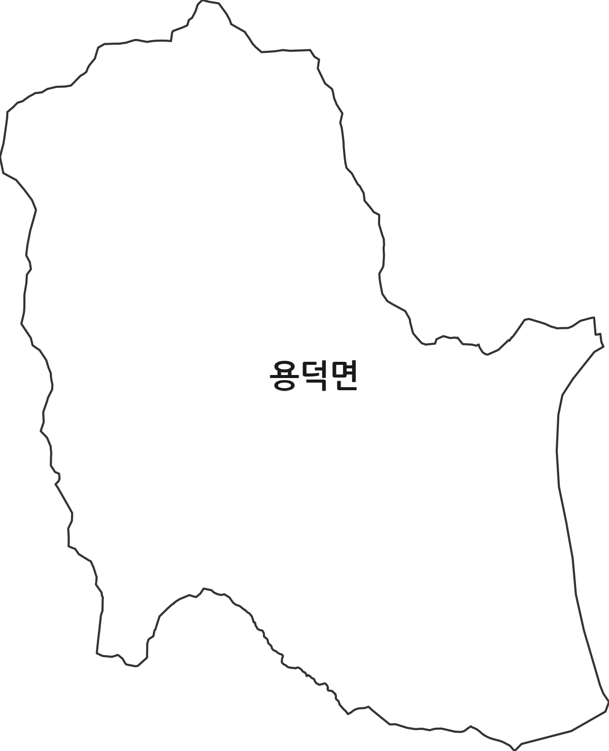 경상남도 의령군 용덕면 행정동 행정구역 경계 지도