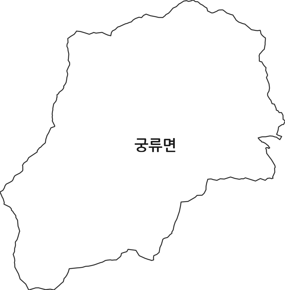 경상남도 의령군 궁류면 법정동 행정구역 경계 지도