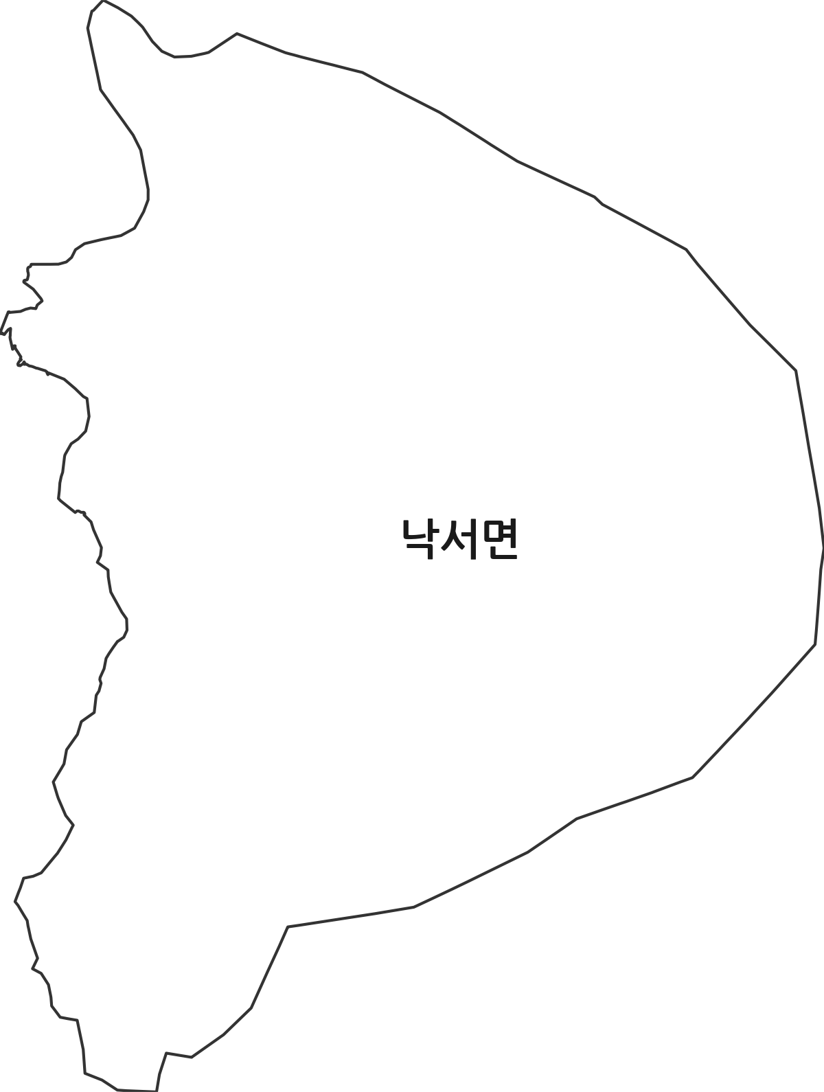 경상남도 의령군 낙서면 법정동 행정구역 경계 지도
