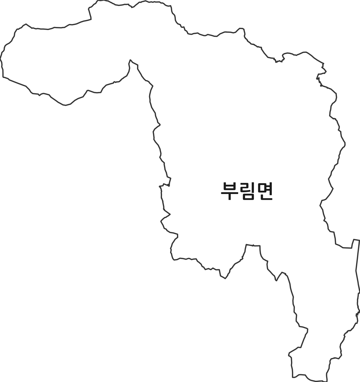 경상남도 의령군 부림면 법정동 행정구역 경계 지도