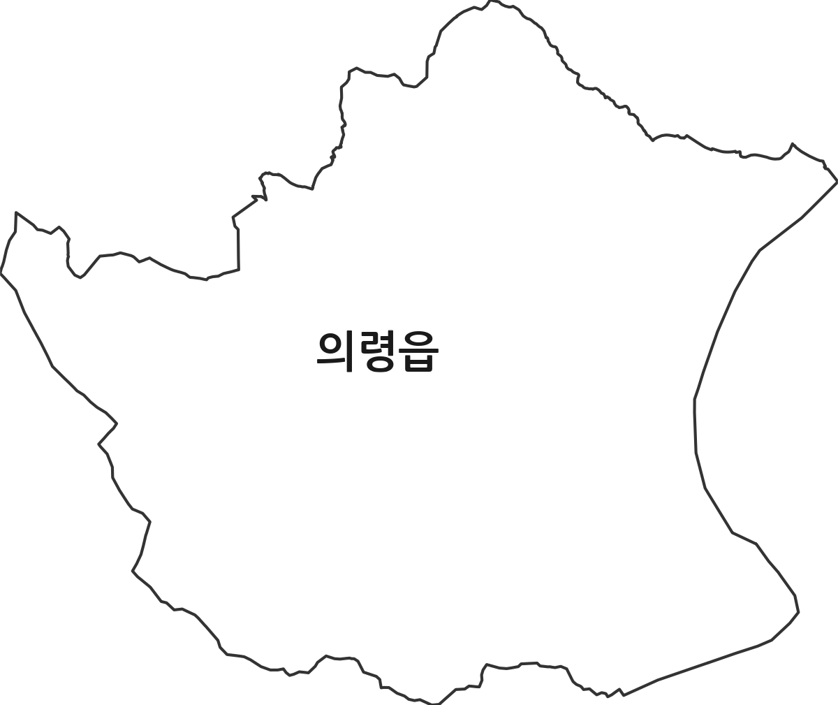 경상남도 의령군 의령읍 법정동 행정구역 경계 지도