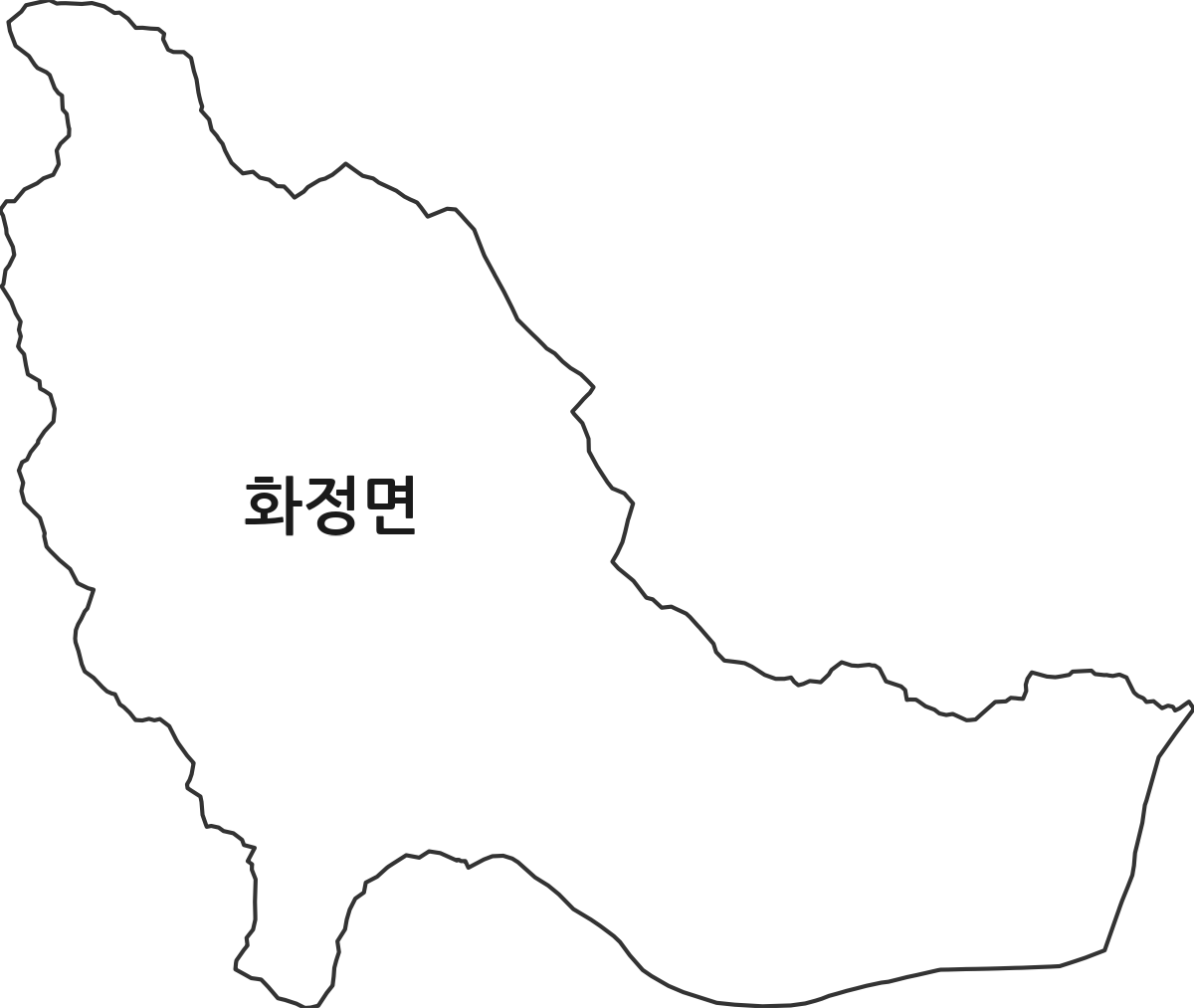 경상남도 의령군 화정면 법정동 행정구역 경계 지도