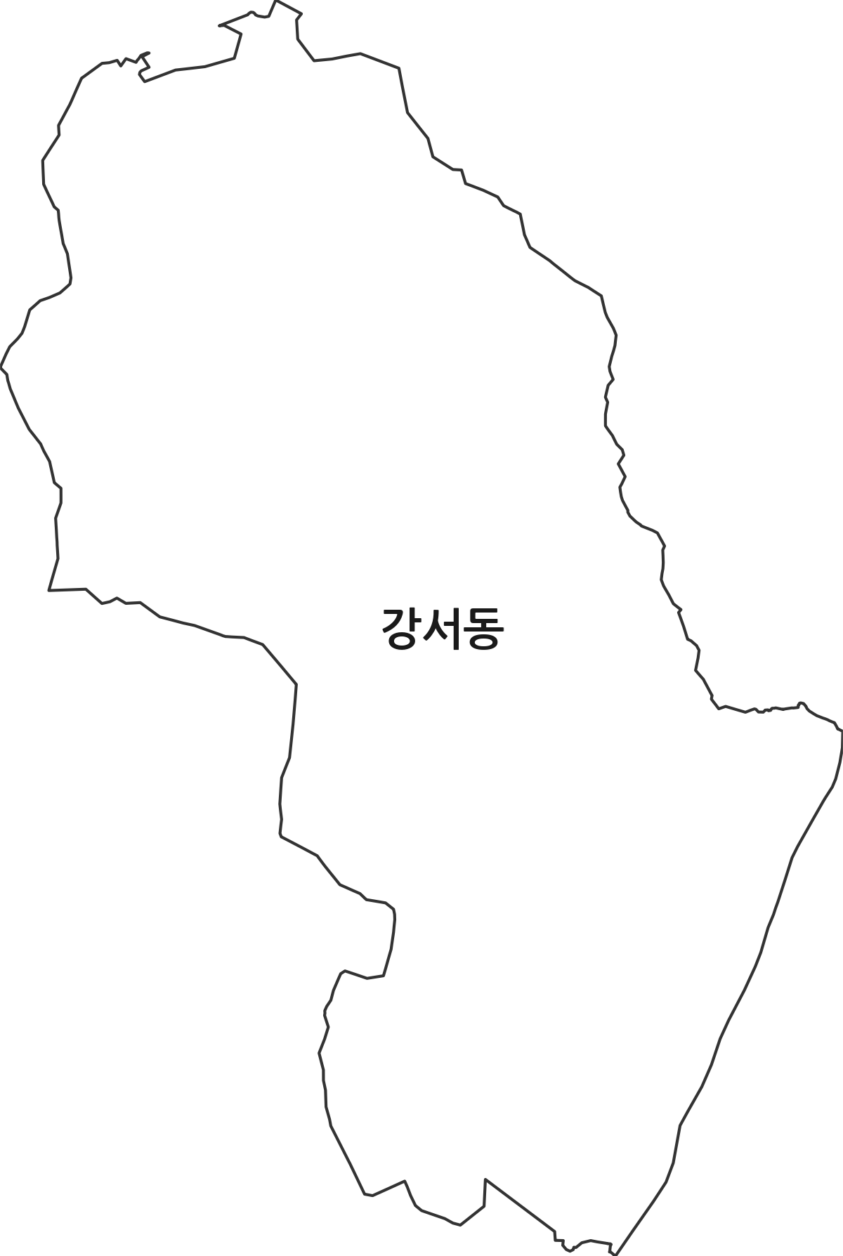 경상남도 양산시 강서동 행정동 행정구역 경계 지도