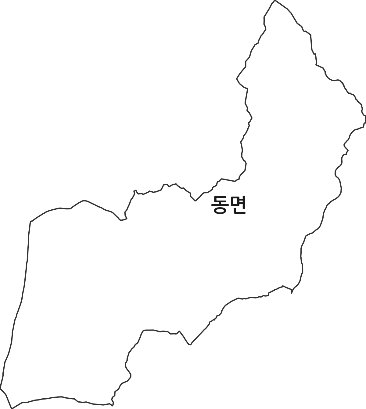경상남도 양산시 동면 행정동 행정구역 경계 지도