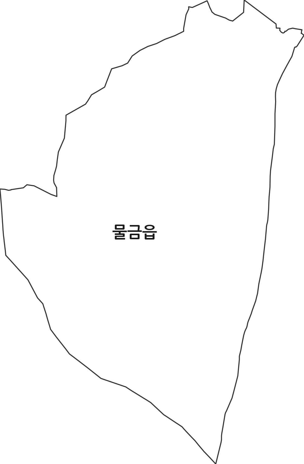 경상남도 양산시 물금읍 행정동 행정구역 경계 지도