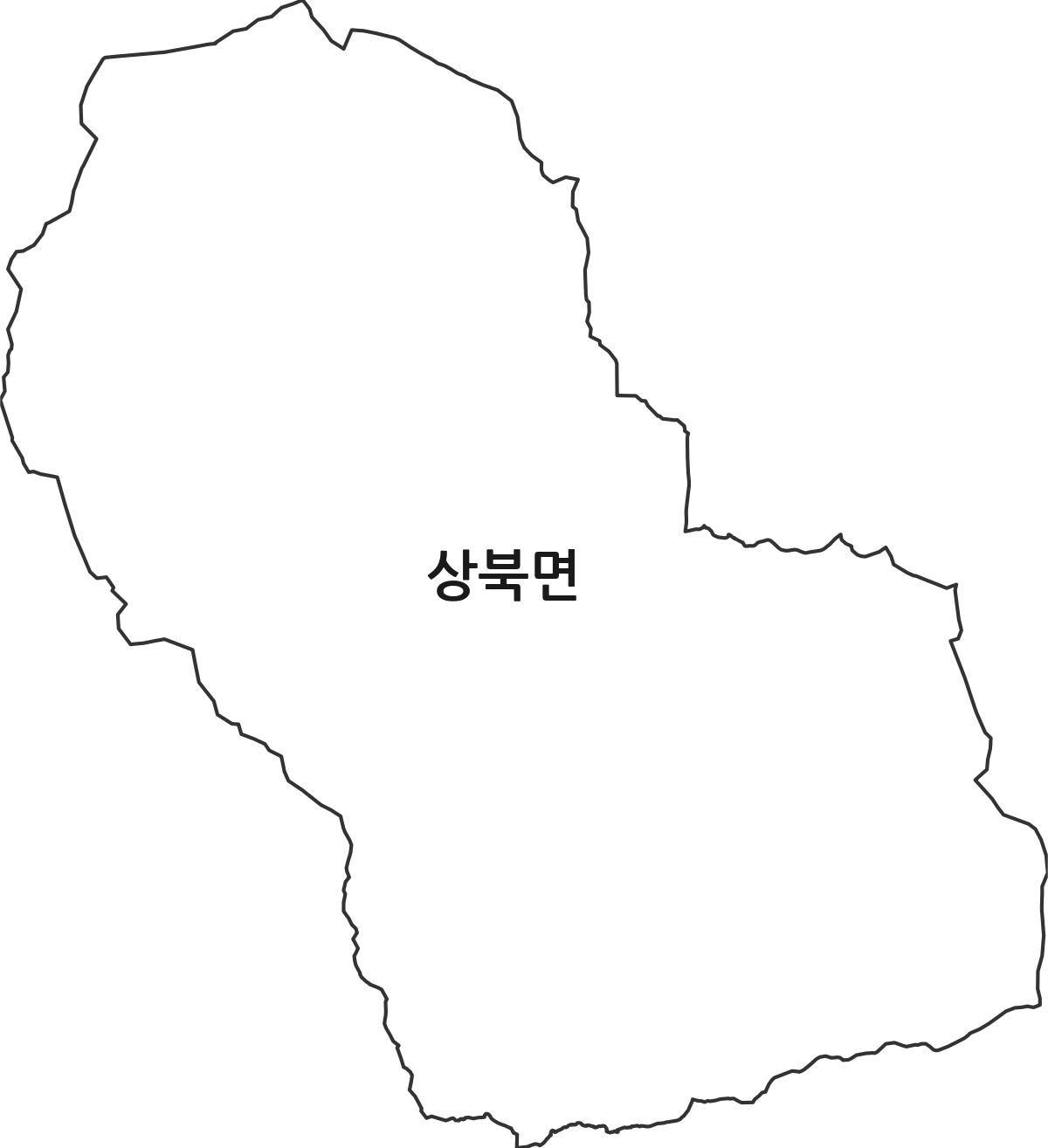 경상남도 양산시 상북면 행정동 행정구역 경계 지도