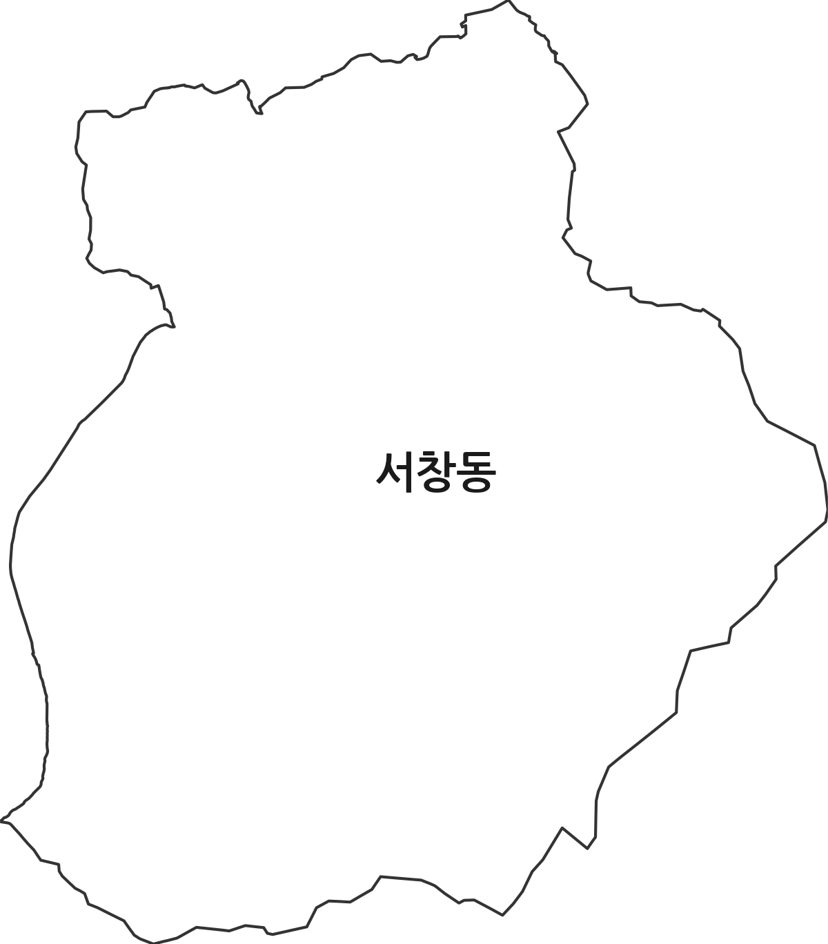경상남도 양산시 서창동 행정동 행정구역 경계 지도