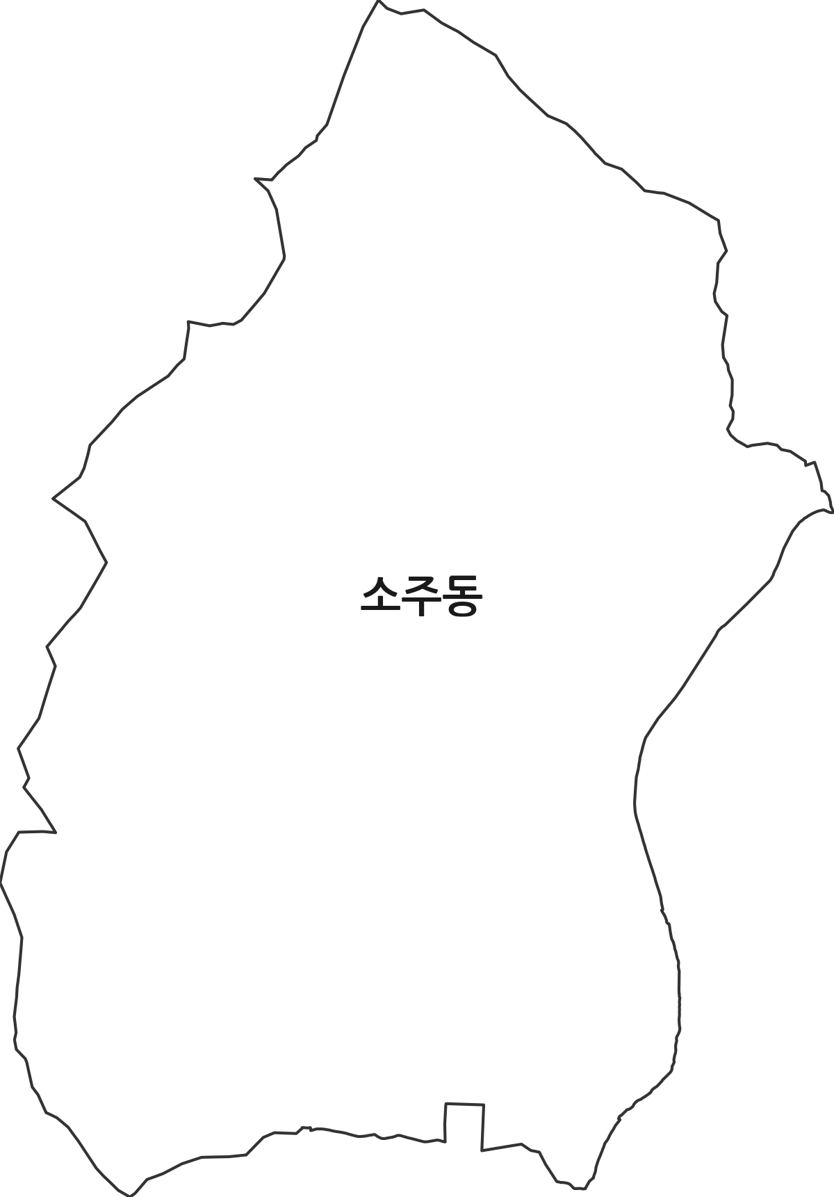경상남도 양산시 소주동 행정동 행정구역 경계 지도