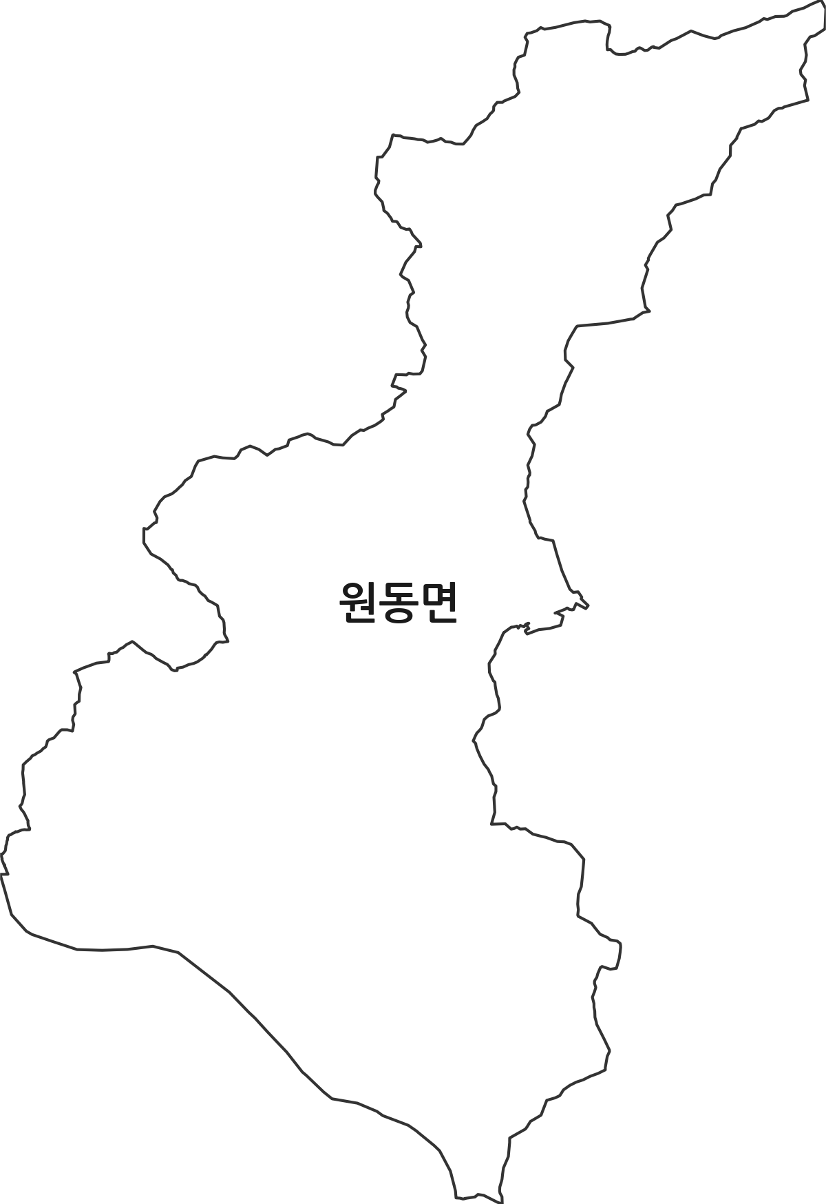 경상남도 양산시 원동면 행정동 행정구역 경계 지도