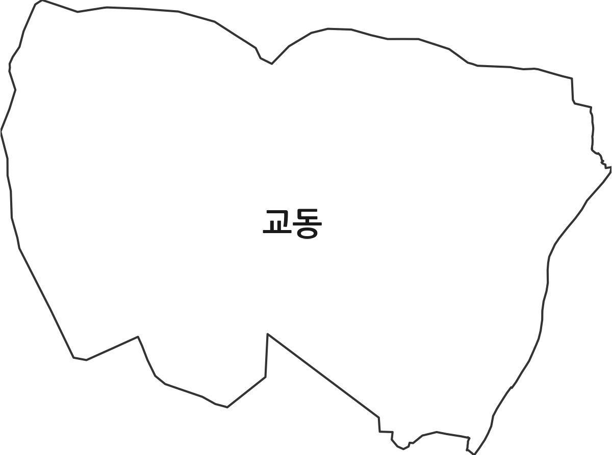 경상남도 양산시 교동 법정동 행정구역 경계 지도