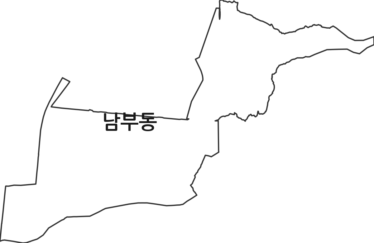 경상남도 양산시 남부동 법정동 행정구역 경계 지도