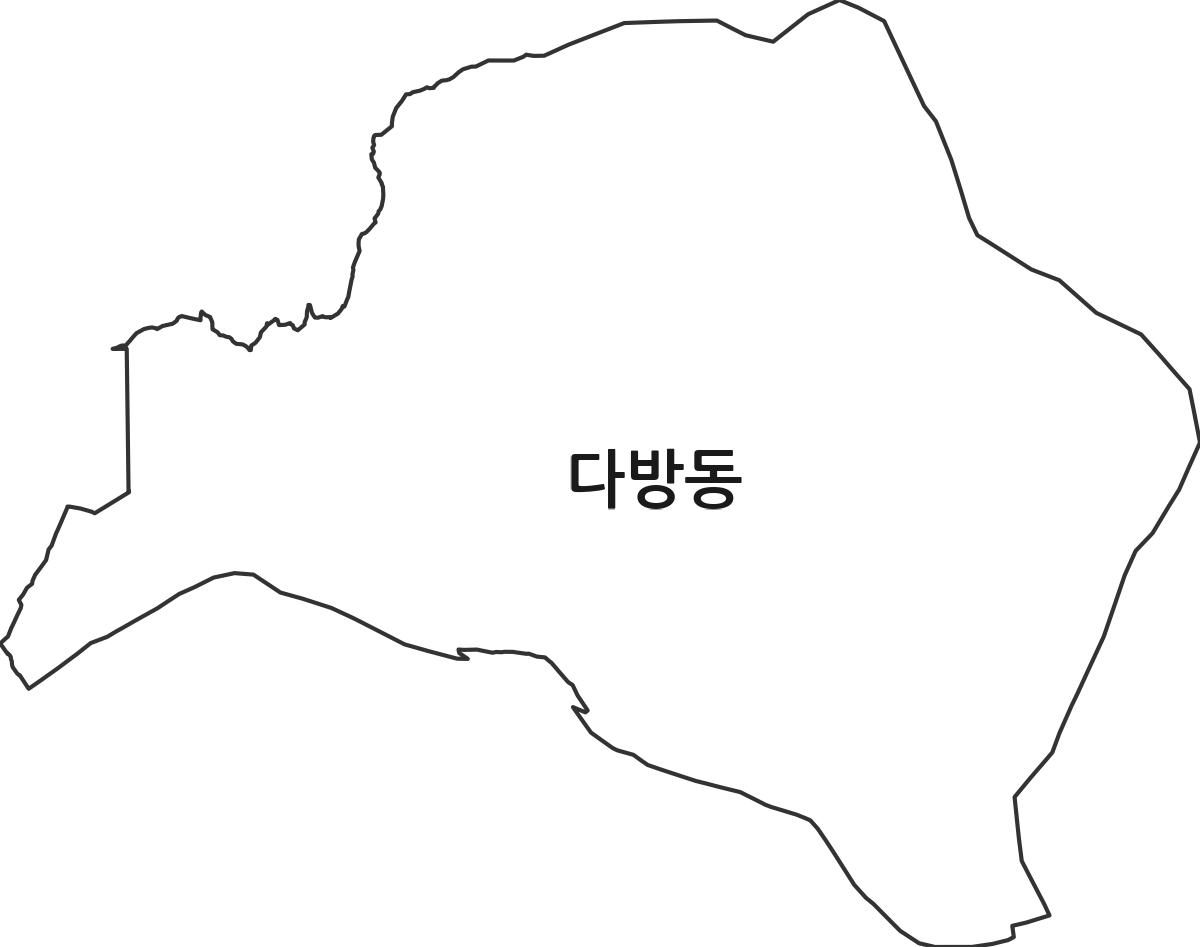 경상남도 양산시 다방동 법정동 행정구역 경계 지도
