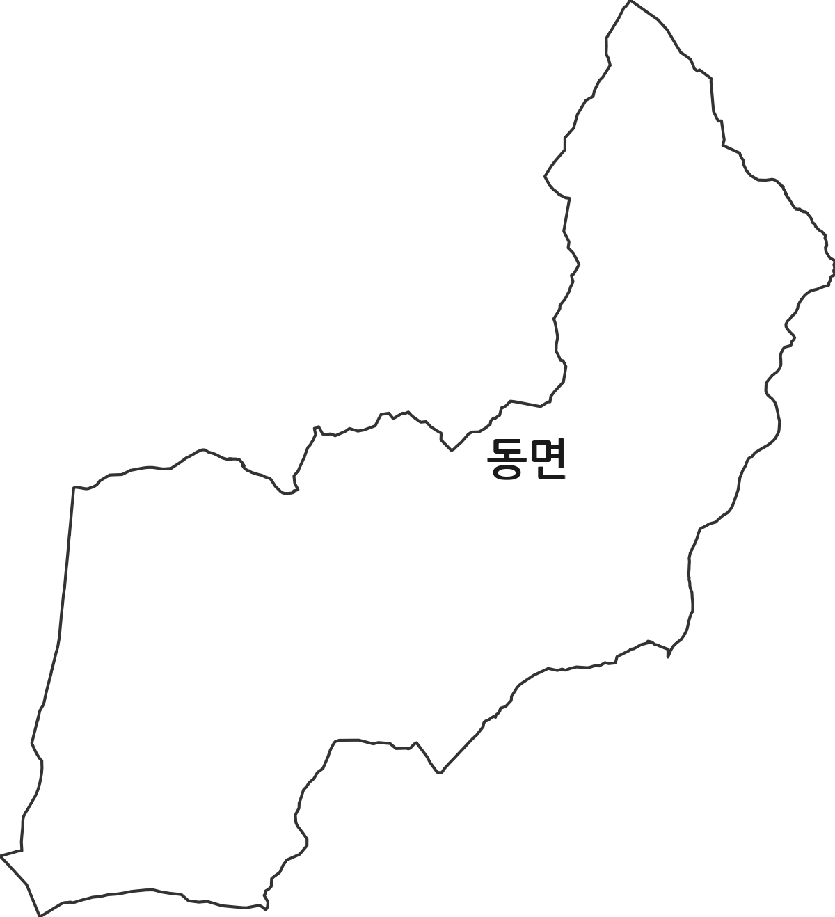 경상남도 양산시 동면 법정동 행정구역 경계 지도