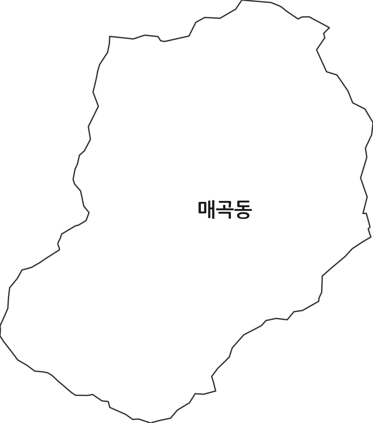 경상남도 양산시 매곡동 법정동 행정구역 경계 지도