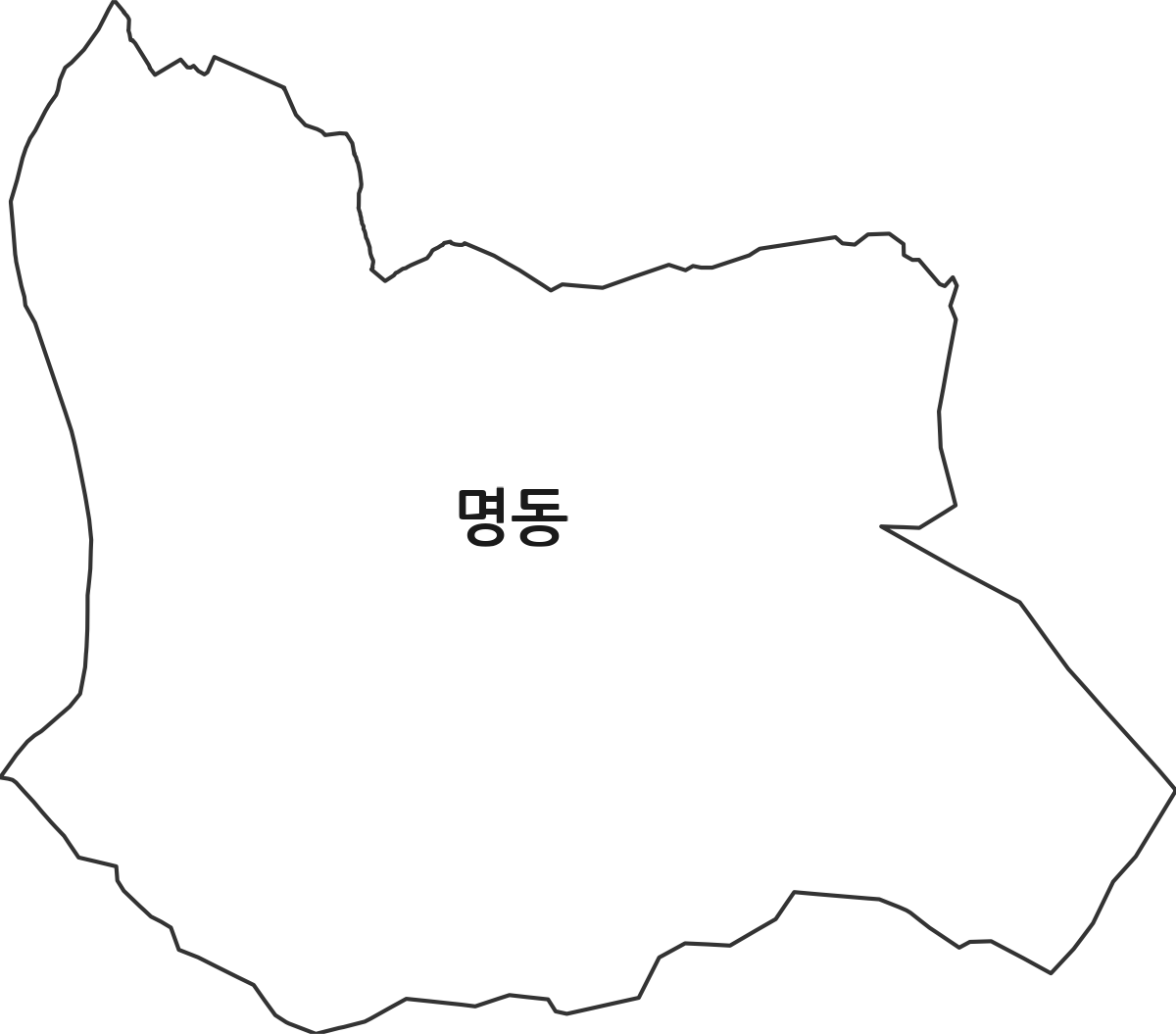 경상남도 양산시 명동 법정동 행정구역 경계 지도