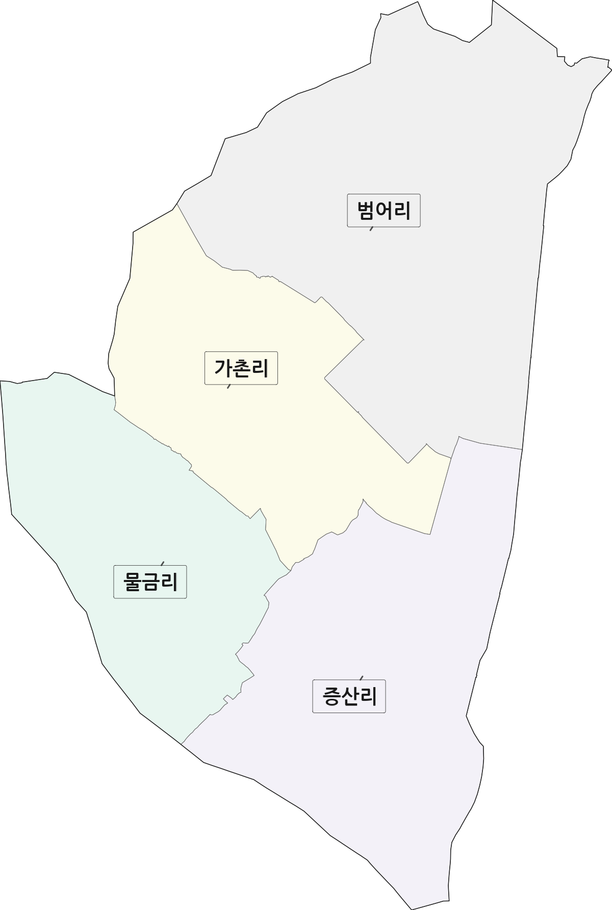 경상남도 양산시 물금읍 법정동 리 구분 행정구역 경계 지도
