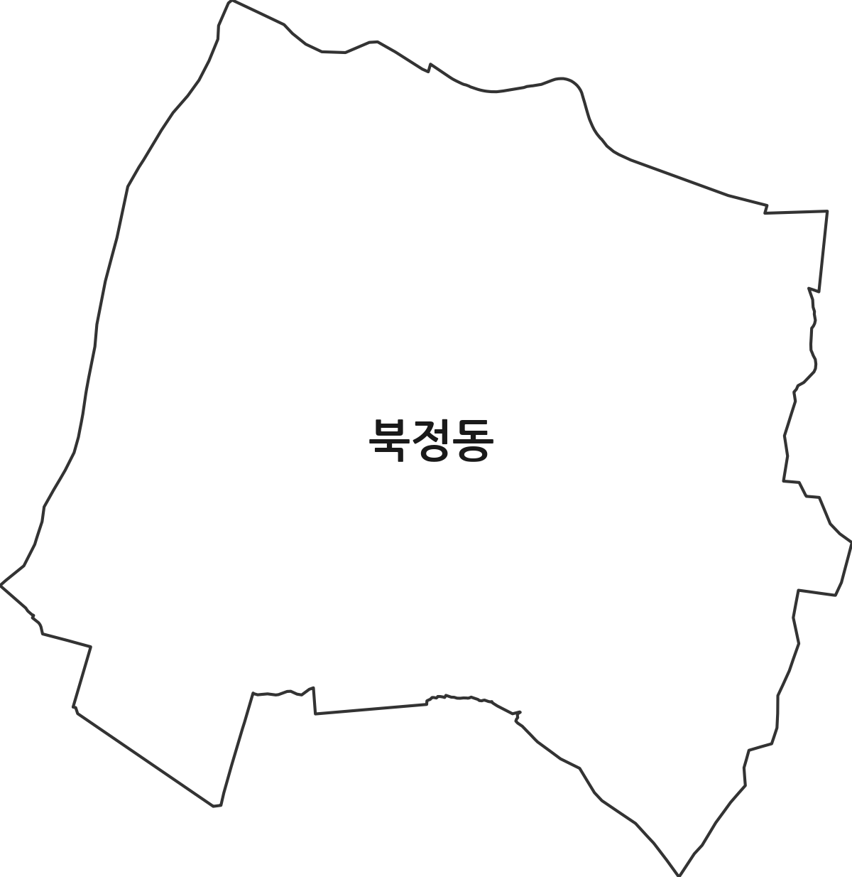 경상남도 양산시 북정동 법정동 행정구역 경계 지도