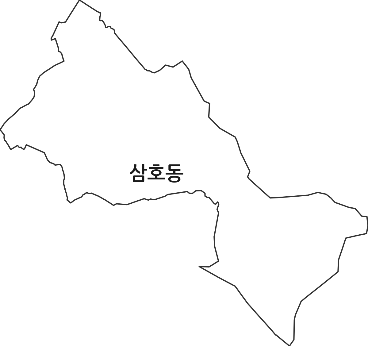 경상남도 양산시 삼호동 법정동 행정구역 경계 지도