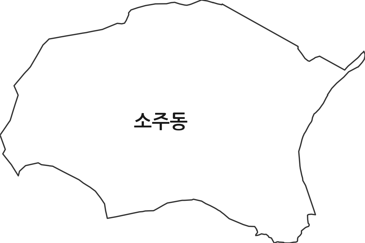 경상남도 양산시 소주동 법정동 행정구역 경계 지도