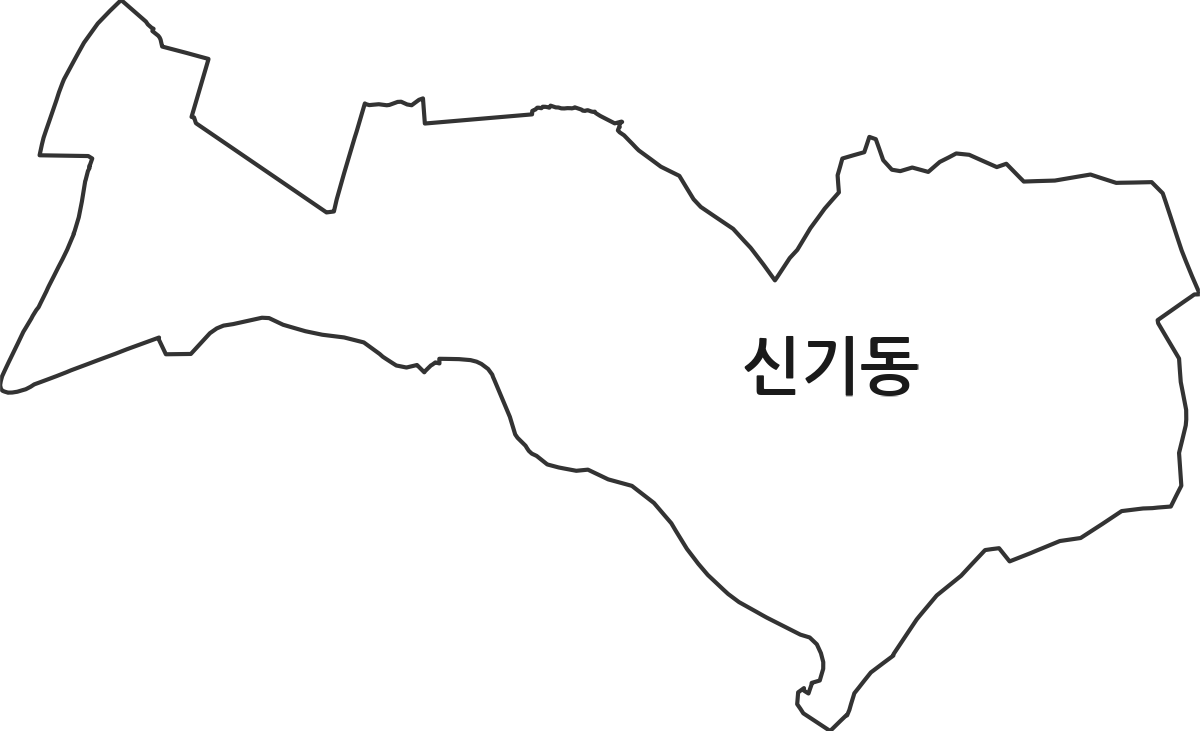 경상남도 양산시 신기동 법정동 행정구역 경계 지도