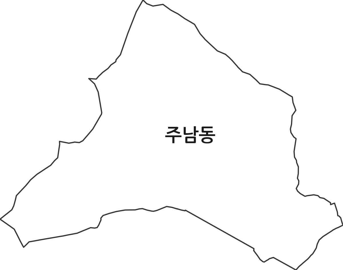 경상남도 양산시 주남동 법정동 행정구역 경계 지도
