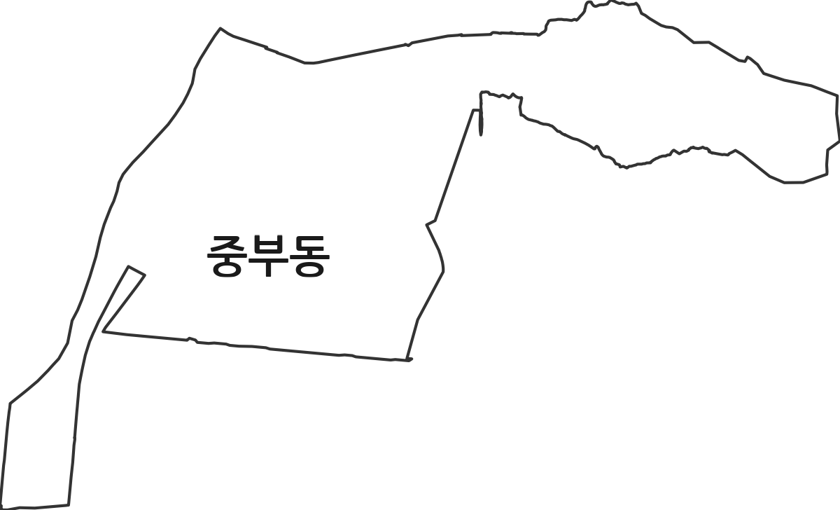 경상남도 양산시 중부동 법정동 행정구역 경계 지도