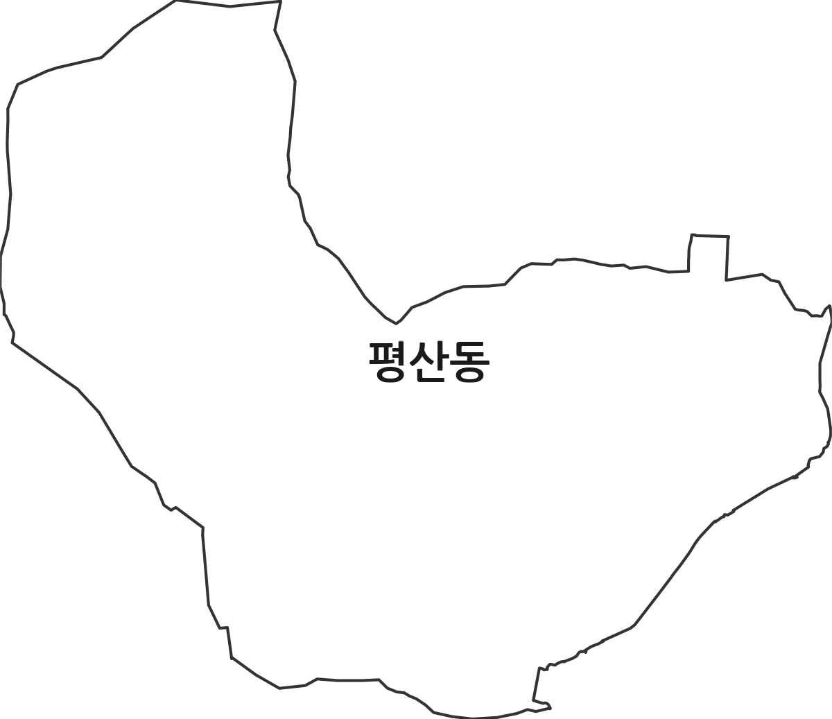 경상남도 양산시 평산동 법정동 행정구역 경계 지도