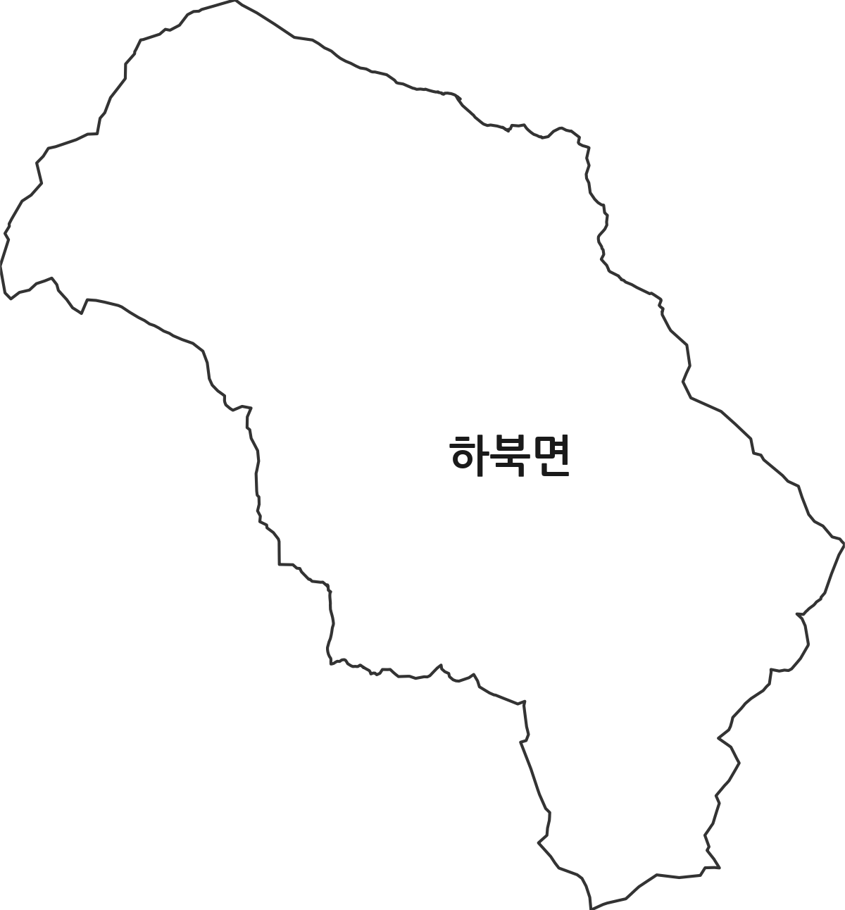 경상남도 양산시 하북면 법정동 행정구역 경계 지도