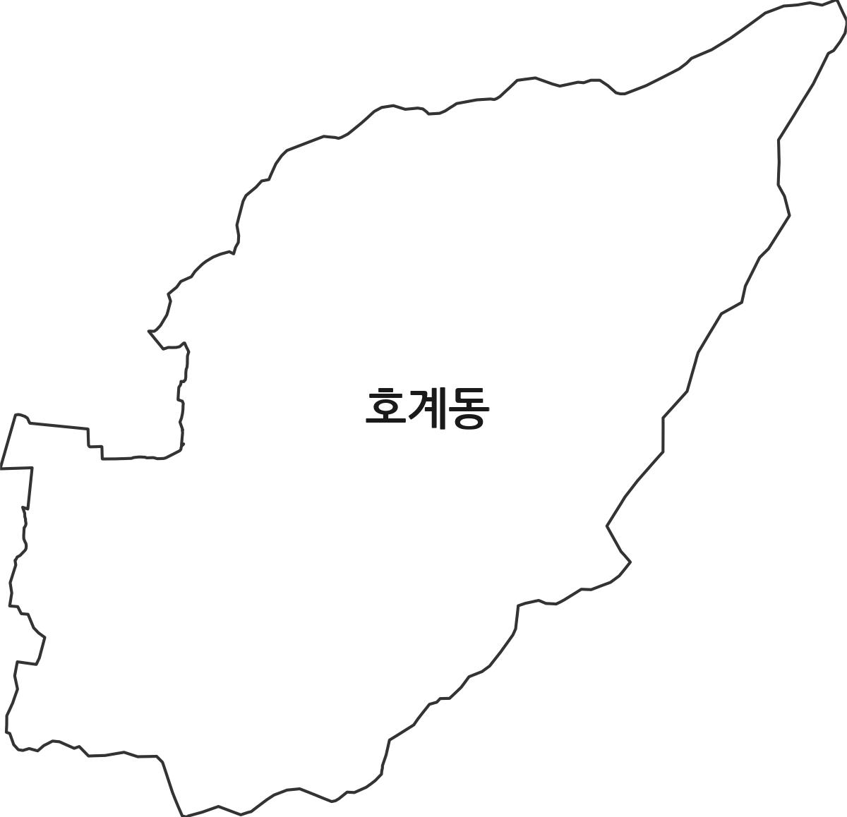 경상남도 양산시 호계동 법정동 행정구역 경계 지도