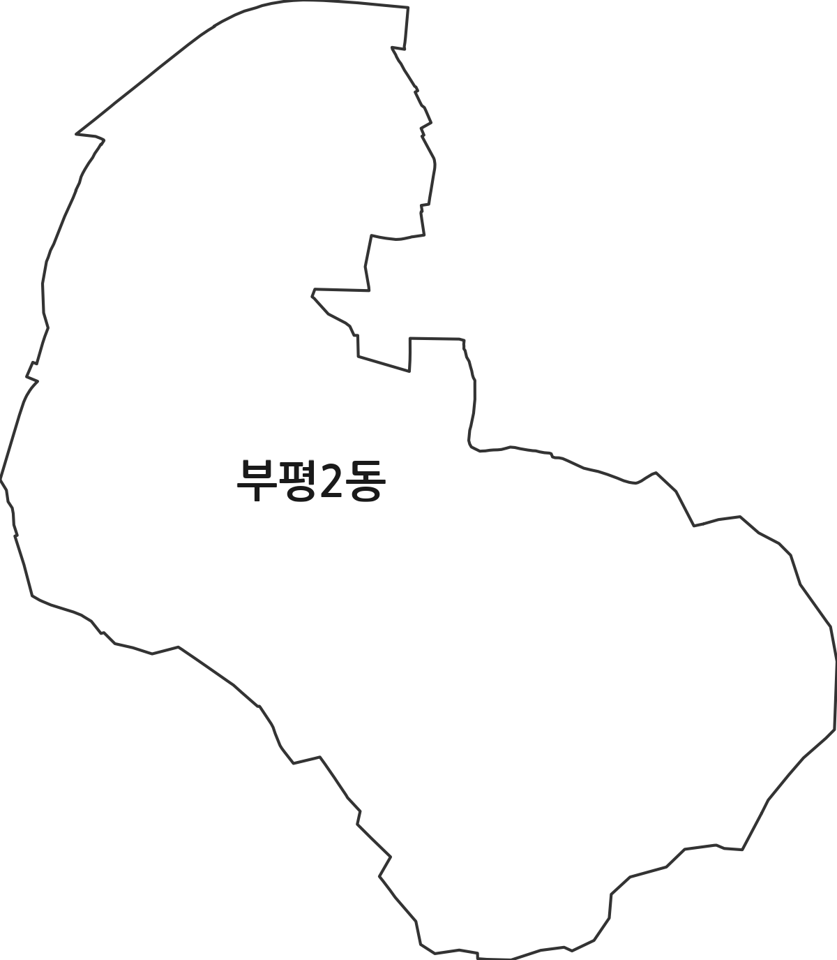 인천광역시 부평구 부평2동 행정동 행정구역 경계 지도