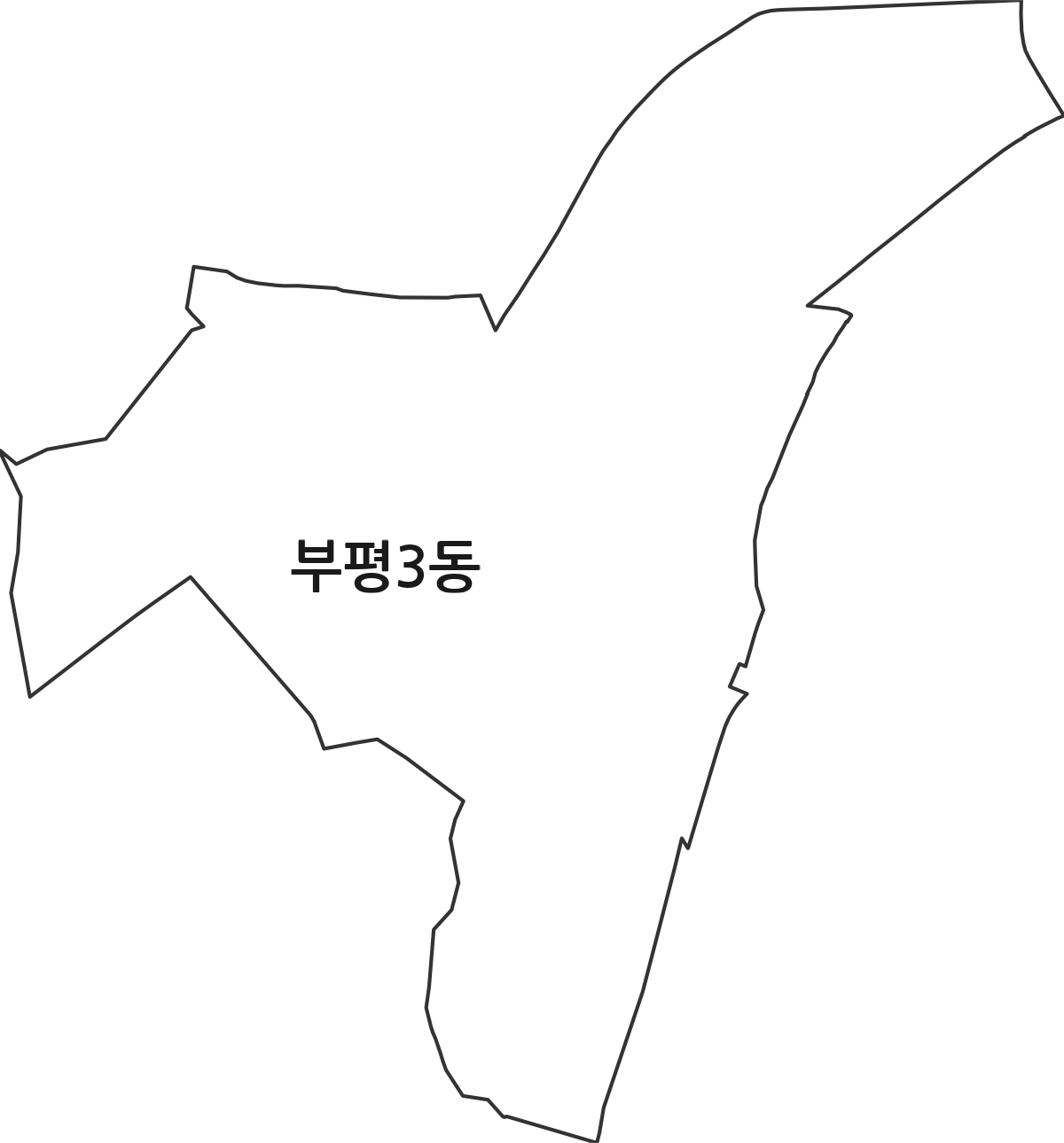 인천광역시 부평구 부평3동 행정동 행정구역 경계 지도