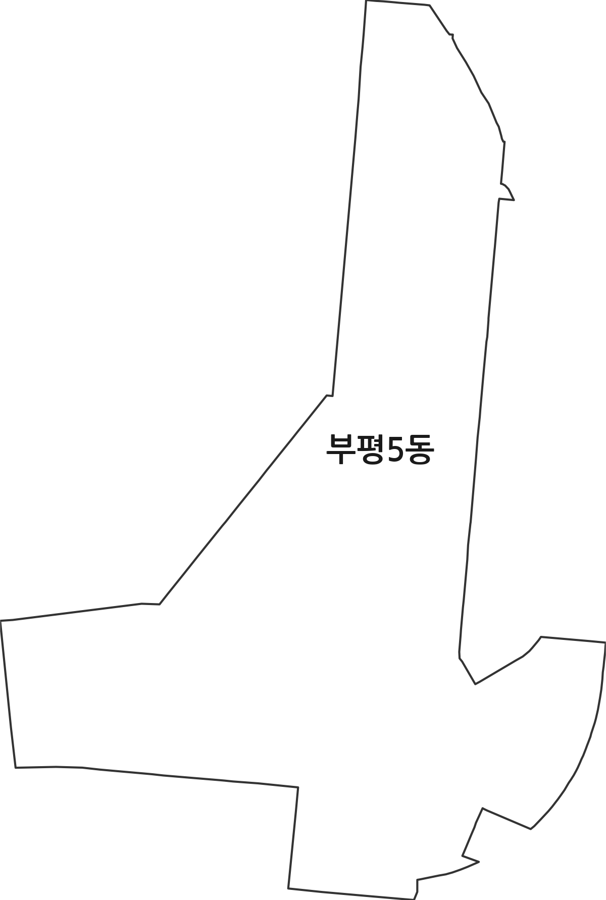 인천광역시 부평구 부평5동 행정동 행정구역 경계 지도