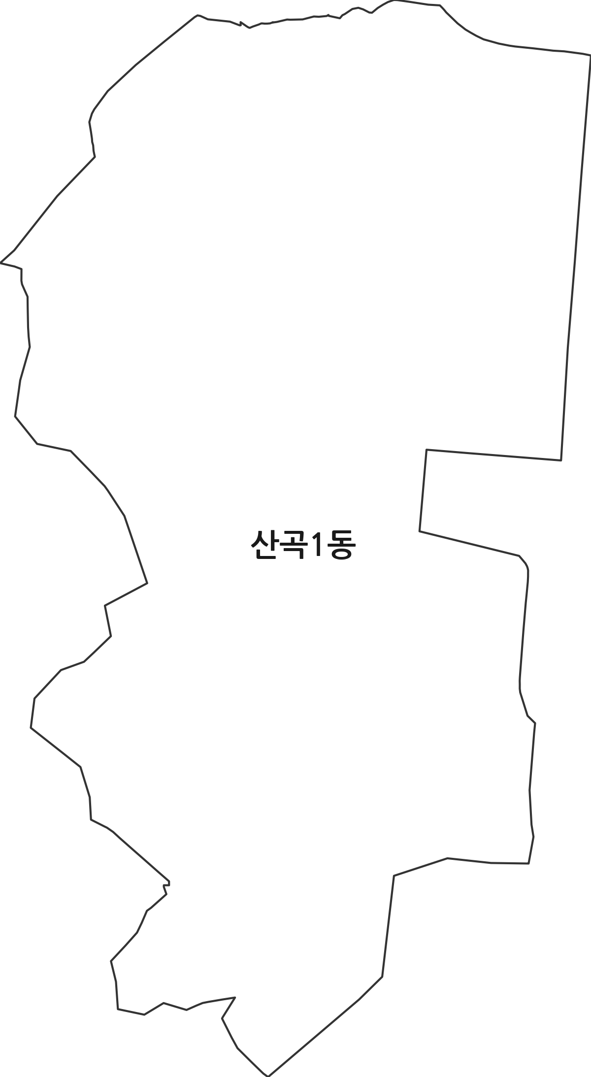 인천광역시 부평구 산곡1동 행정동 행정구역 경계 지도