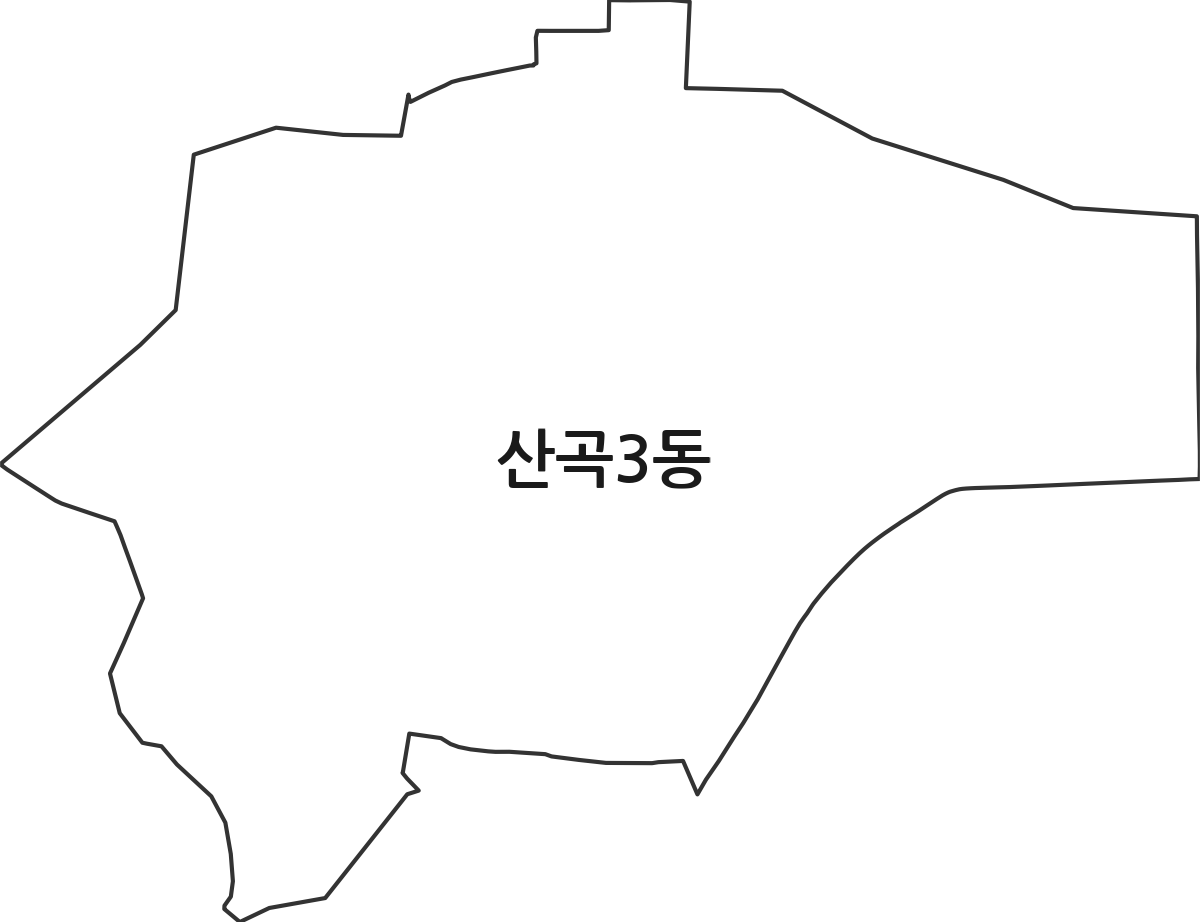인천광역시 부평구 산곡3동 행정동 행정구역 경계 지도