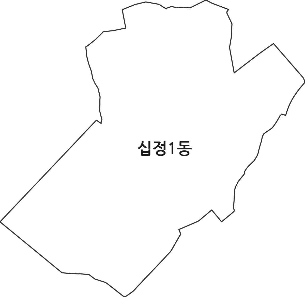 인천광역시 부평구 십정1동 행정동 행정구역 경계 지도