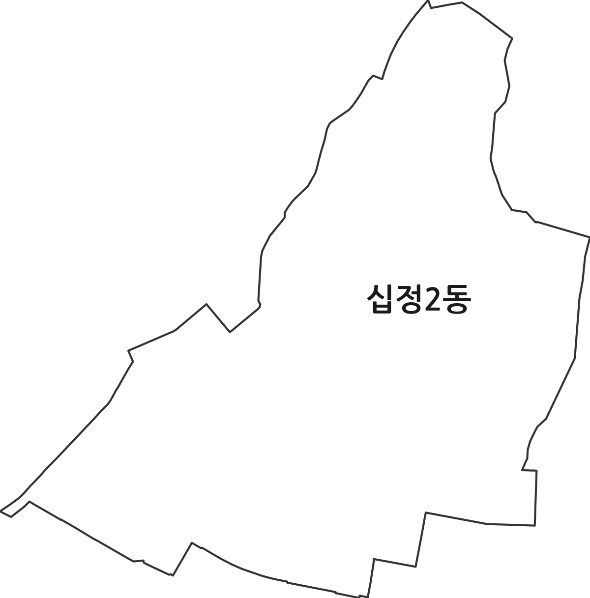 인천광역시 부평구 십정2동 행정동 행정구역 경계 지도
