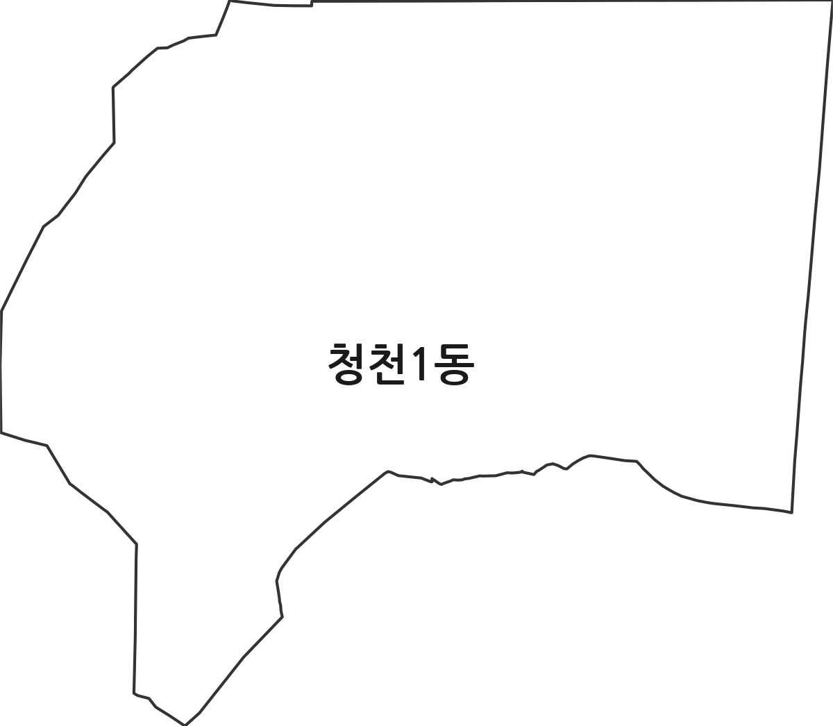 인천광역시 부평구 청천1동 행정동 행정구역 경계 지도