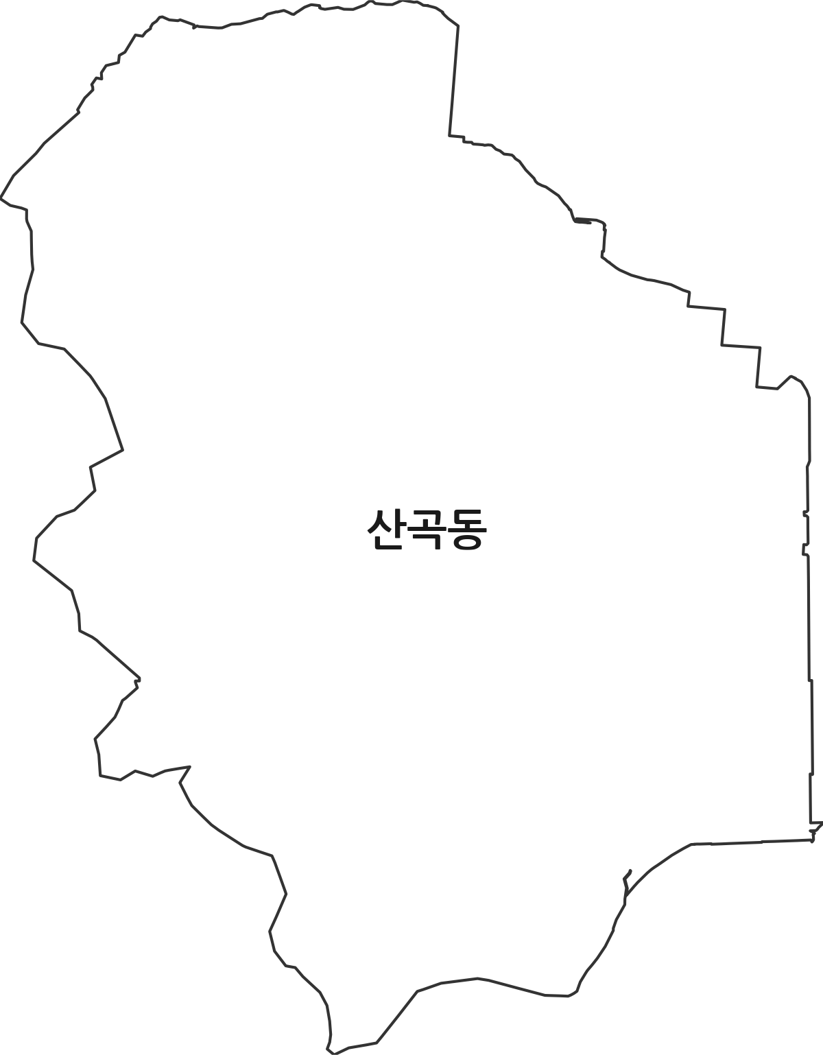 인천광역시 부평구 산곡동 법정동 행정구역 경계 지도