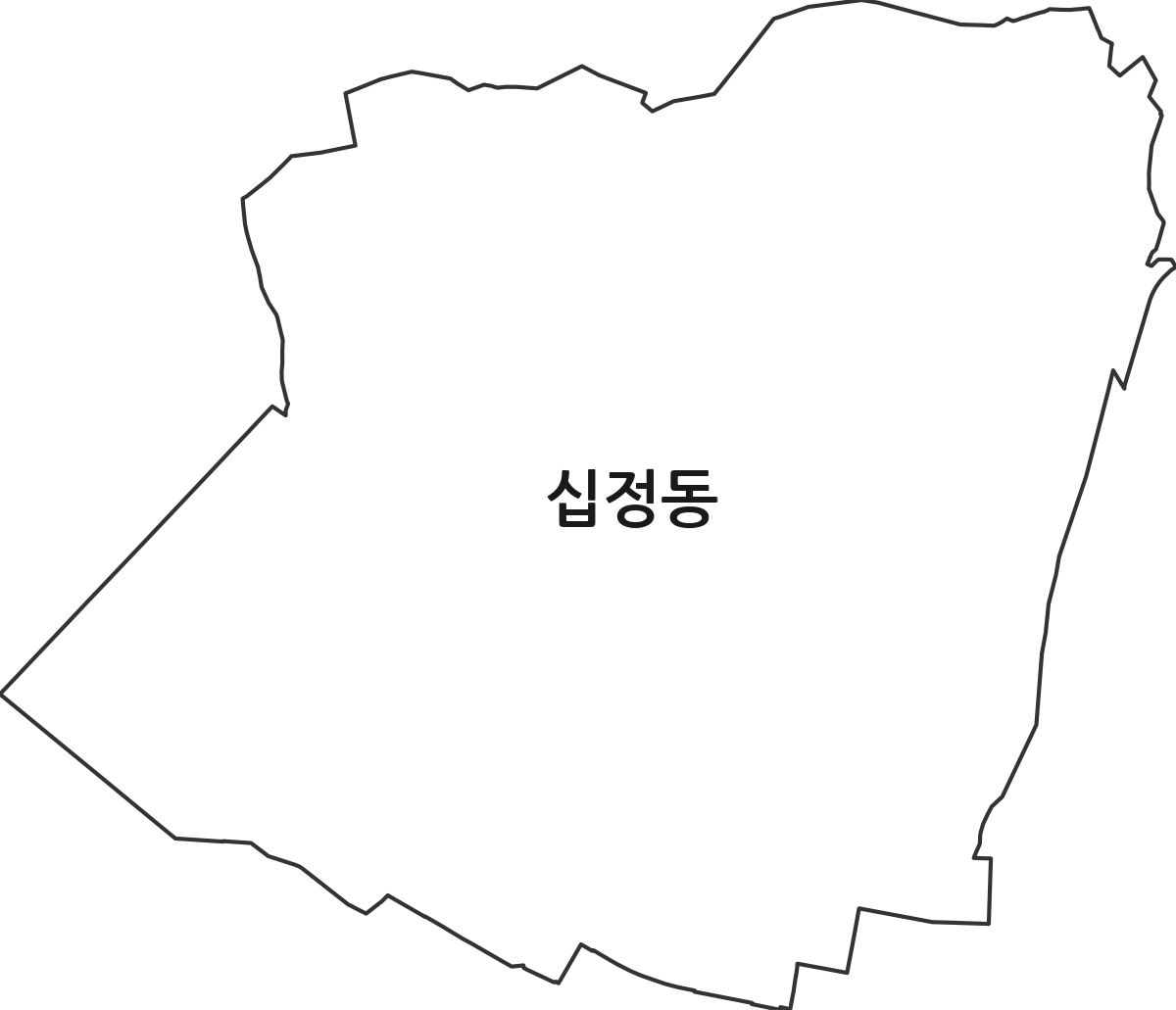 인천광역시 부평구 십정동 법정동 행정구역 경계 지도