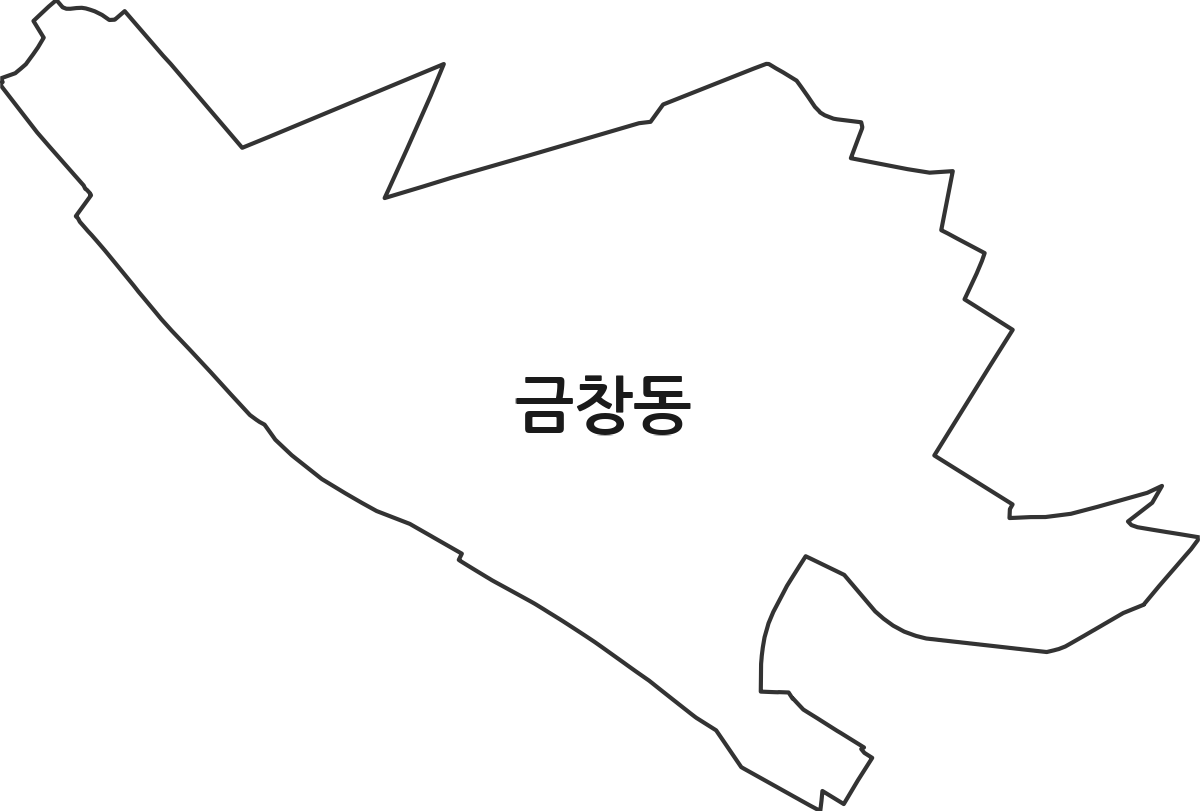 인천광역시 동구 금창동 행정동 행정구역 경계 지도