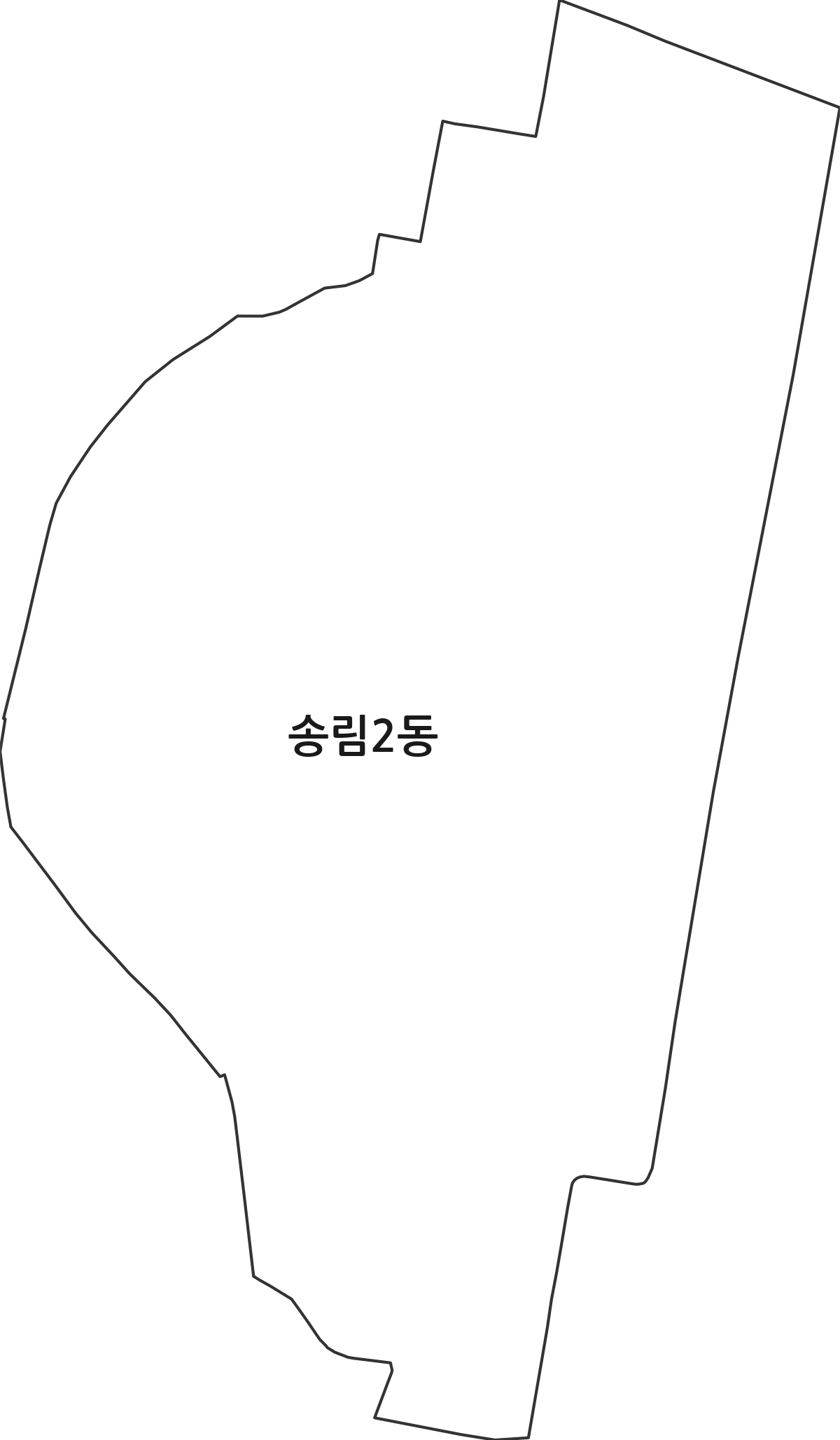 인천광역시 동구 송림2동 행정동 행정구역 경계 지도