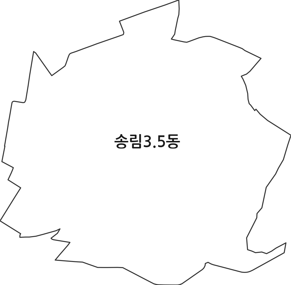 인천광역시 동구 송림3.5동 행정동 행정구역 경계 지도