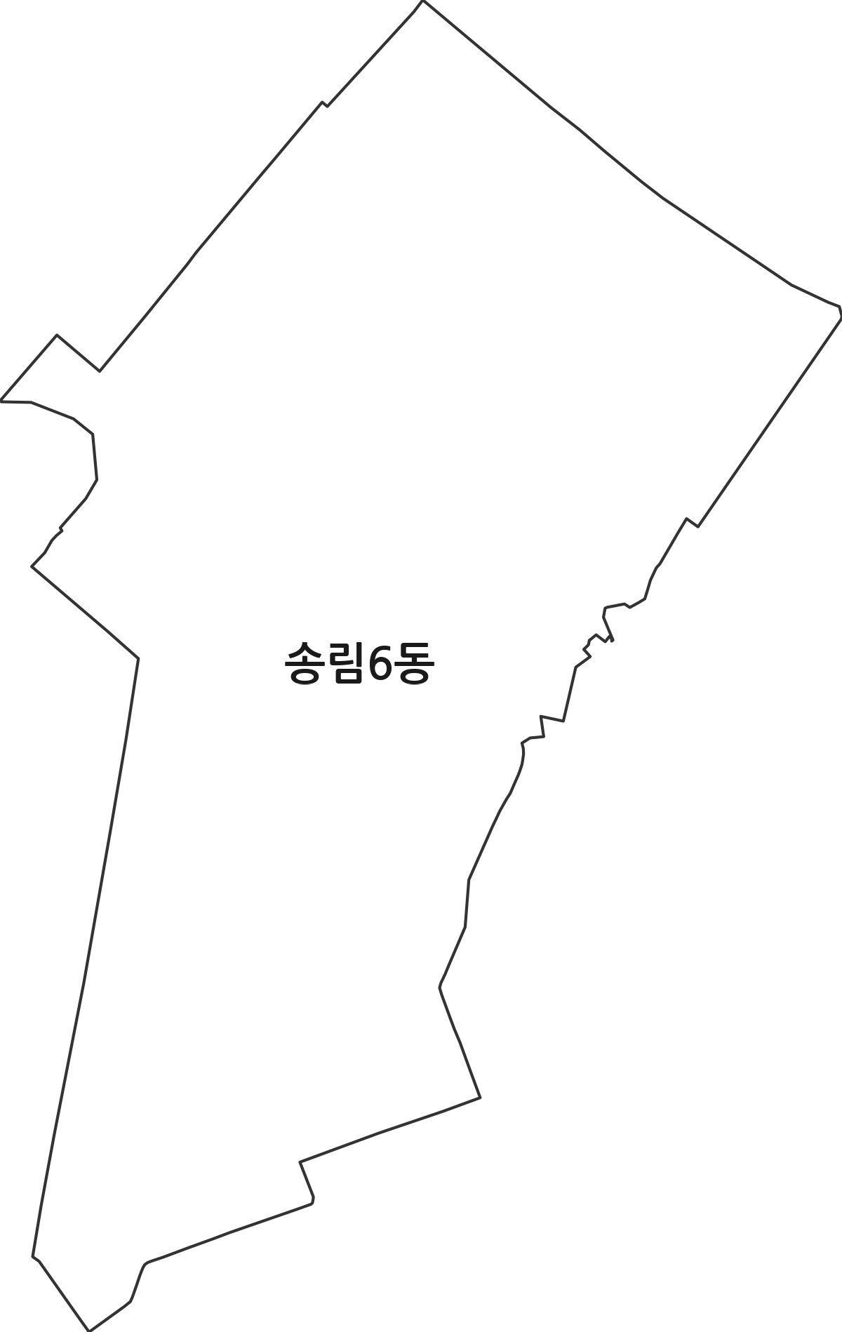 인천광역시 동구 송림6동 행정동 행정구역 경계 지도