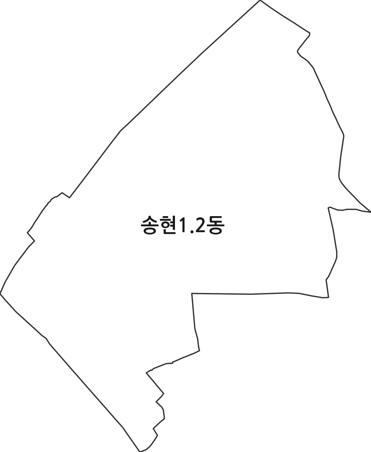 인천광역시 동구 송현1.2동 행정동 행정구역 경계 지도